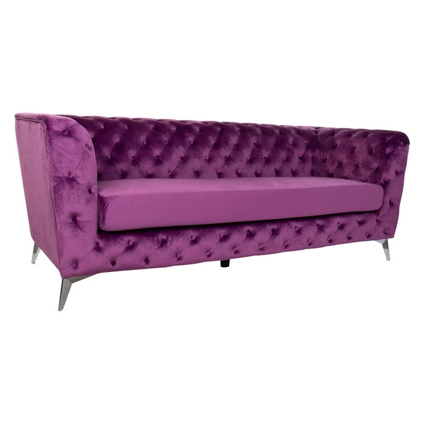 Sofa Dekodonia Capitone Samt Polyester Chic (213 x 87 x 79 cm)