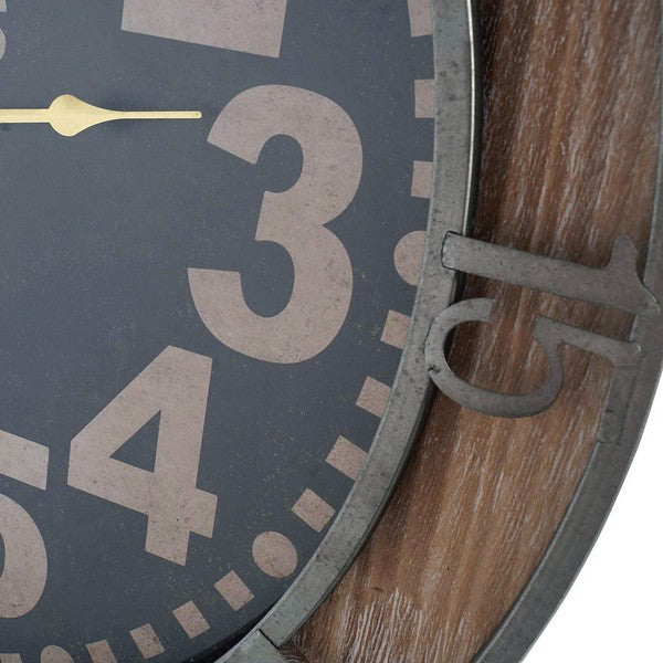 Wanduhr Dekodonia Schwarz Metall Kristall Holz MDF (60 x 7 x 72 cm)