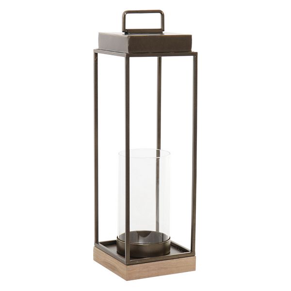 Kerzenschale Dekodonia Globetrotter Metall Kristall (14 x 14 x 49 cm)