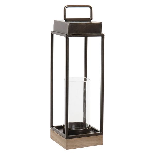 Kerzenschale Dekodonia Globetrotter Metall Kristall (11 x 11 x 39 cm)