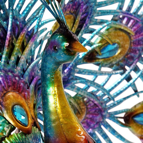 Deko-Figur Dekodonia Pfau Metall Glanzfinish (118 x 29 x 102 cm)