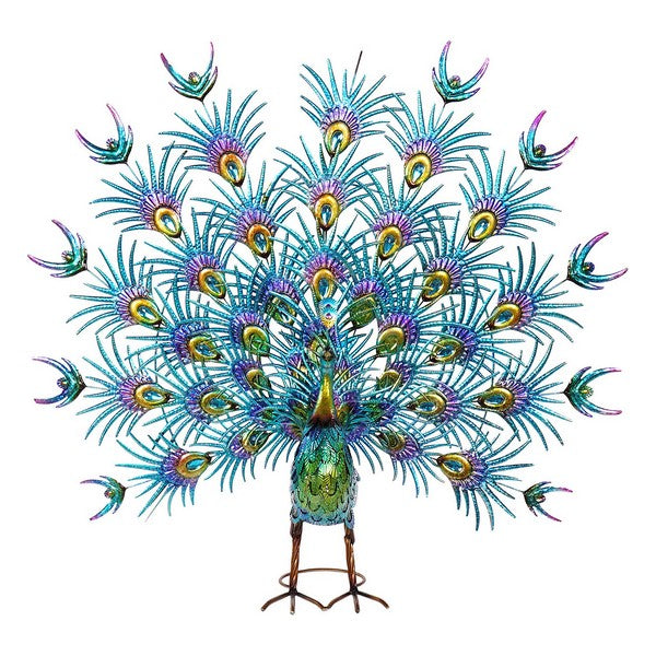 Deko-Figur Dekodonia Pfau Metall Glanzfinish (118 x 29 x 102 cm)