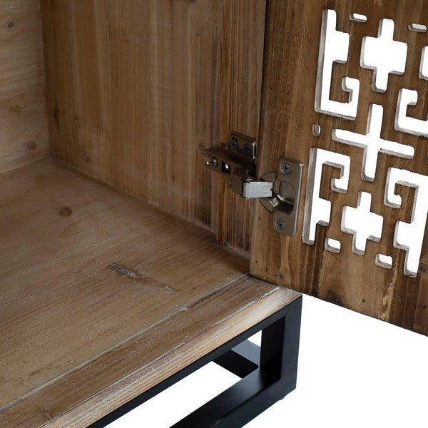 TV-Möbel Dekodonia Braun Holz Metall (120 x 35 x 55 cm)