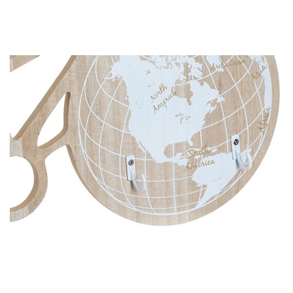 Wandgarderobe Dekodonia Fahrrad Weltkarte Holz MDF (2 pcs)