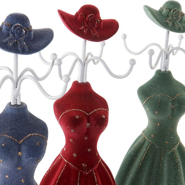 Schmuckständer Dekodonia Polyester Harz Beflockt (10 x 9 x 33 cm) (3 pcs)