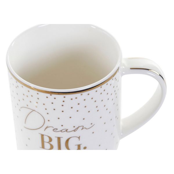 Satz von Kaffeetassen Dekodonia Golden Porzellan (280 ml) (4 pcs)