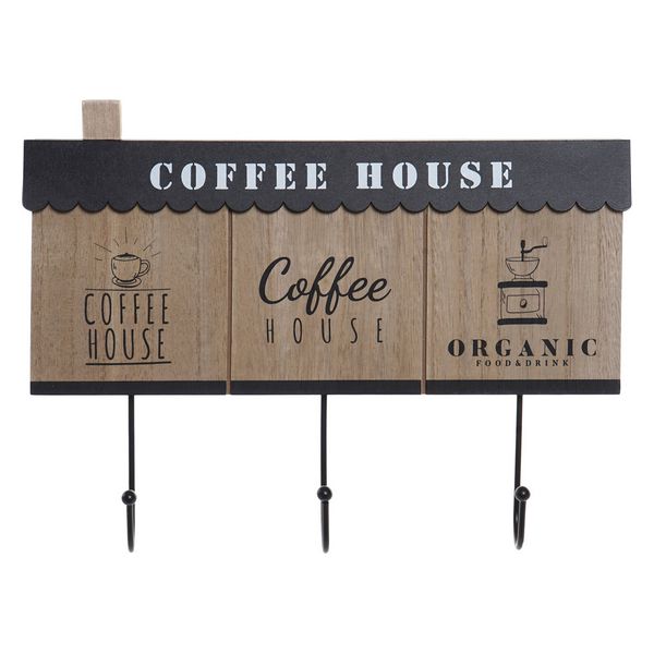 Wandgarderobe Dekodonia Coffee Holz Metall (31 x 4 x 23 cm)