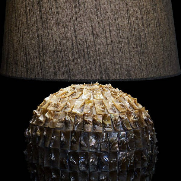 Tischlampe Dekodonia Leinen aus Keramik Perlmutt (40 x 59 cm)
