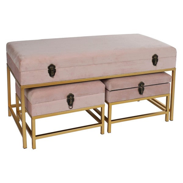 Barhocker Dekodonia Samt Metall Holz MDF (3 pcs)