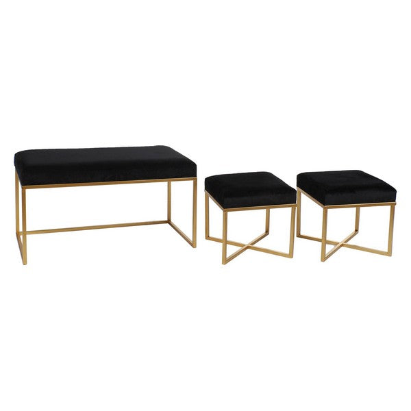 Barhocker Dekodonia Samt Metall Holz MDF (3 pcs)