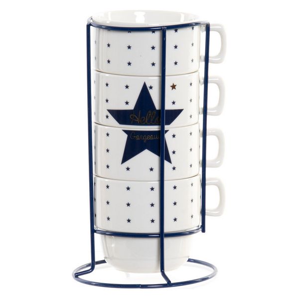 Satz von Kaffeetassen Dekodonia Stern (200 ml) (4 pcs)