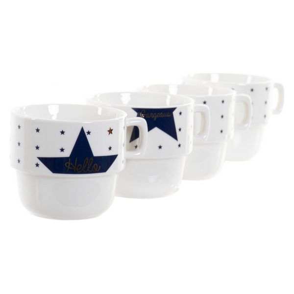 Satz von Kaffeetassen Dekodonia Stern (200 ml) (4 pcs)