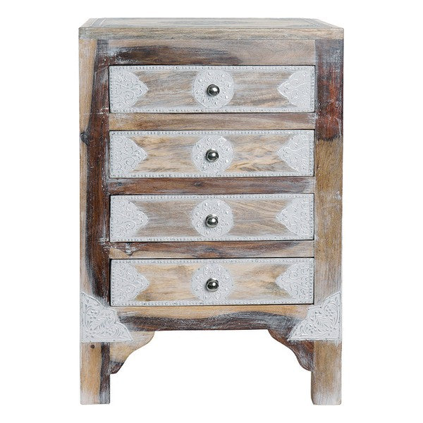 Nachttisch Dekodonia Aluminium Mango-Holz (40 x 32 x 60 cm)