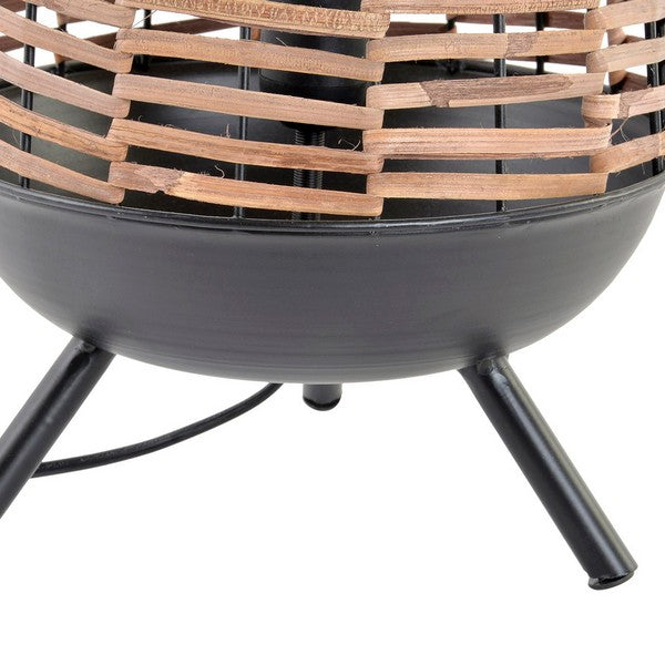 Tischlampe Dekodonia Metall Rattan Orientalisch (27 x 27 x 63 cm)