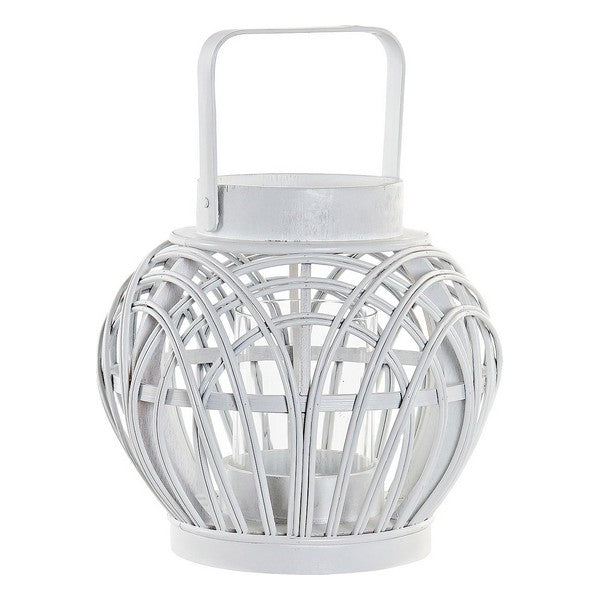 Kerzenschale Dekodonia Weiß Holz Bambus