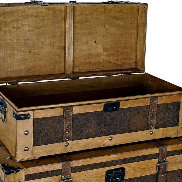 Truhe Dekodonia Braun Pappelholz Polyurethan (3 pcs)