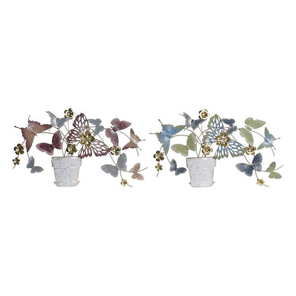 Wanddekoration Dekodonia Metall Traditionell Blomster (2 pcs)