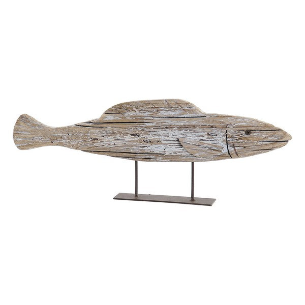 Deko-Figur Dekodonia Metall Paulonia-Holz Fisch (40 x 5 x 15 cm)