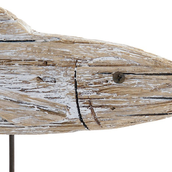 Deko-Figur Dekodonia Metall Paulonia-Holz Fisch (40 x 5 x 15 cm)