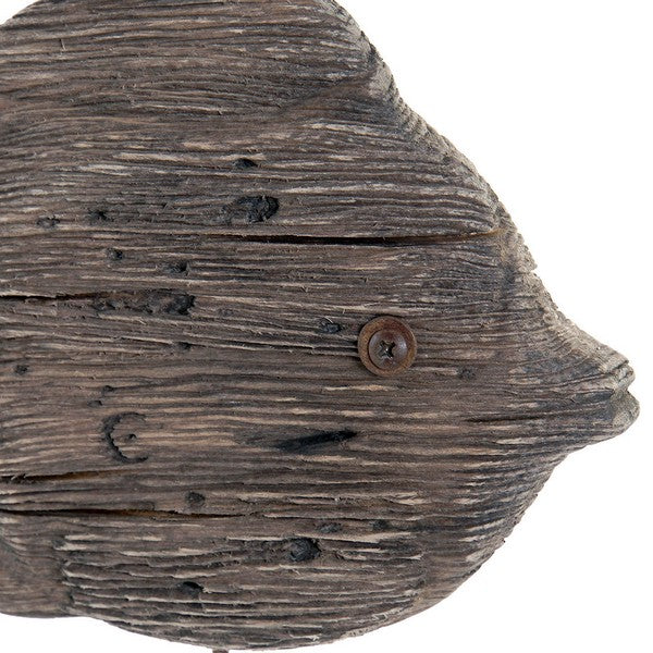 Deko-Figur Dekodonia Metall Paulonia-Holz Fisch (19 x 3 x 26 cm)