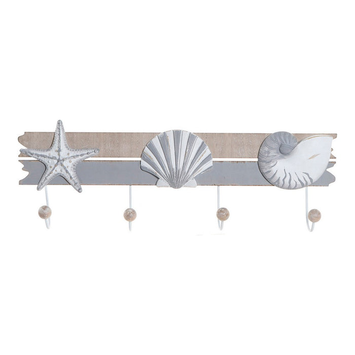 Wandgarderobe DKD Home Decor Metall Holz MDF (69 x 8 x 21 cm)