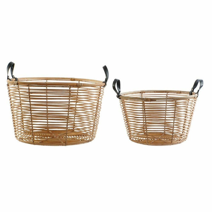 Korb-Set DKD Home Decor Rattan (51 x 51 x 31 cm) (2 pcs) (42 x 42 x 25 cm)