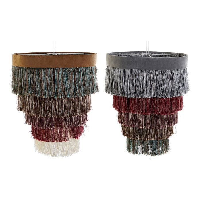 Lampenschirm DKD Home Decor Polyester Metall (35 x 35 x 41 cm) (2 pcs)