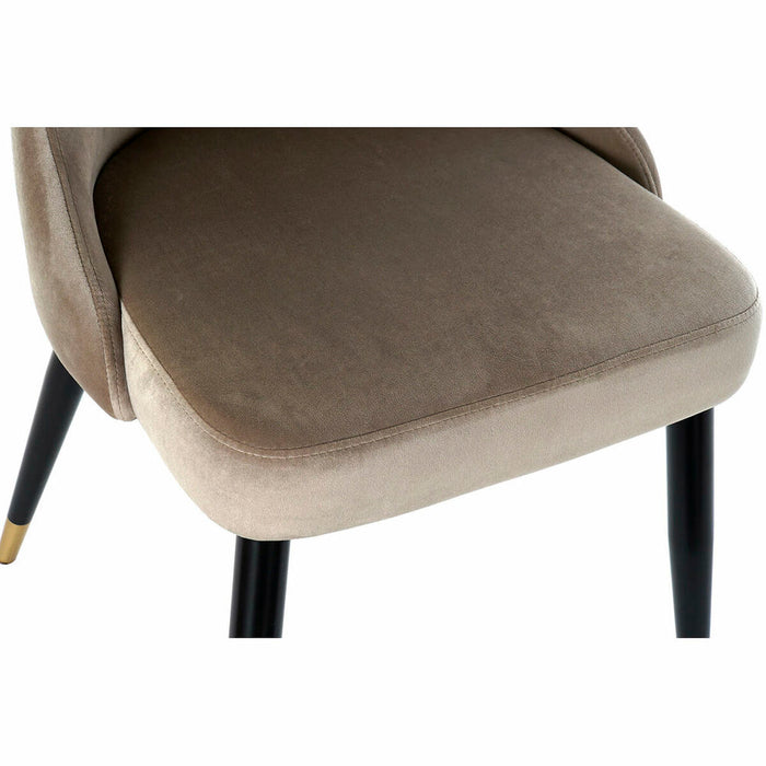 Esszimmerstuhl DKD Home Decor Schwarz Golden Metall Braun Polyester (51 x 57 x 84 cm)