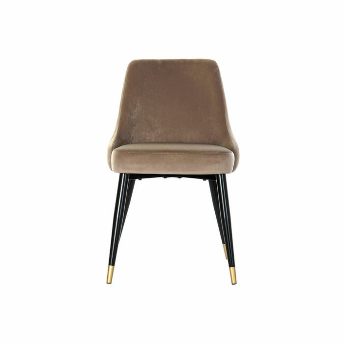 Esszimmerstuhl DKD Home Decor Schwarz Golden Metall Braun Polyester (51 x 57 x 84 cm)