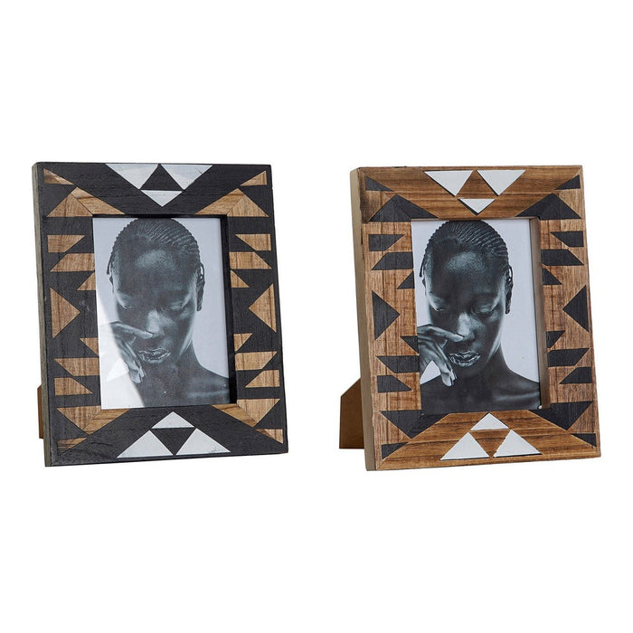 Fotorahmen DKD Home Decor Afrikaner Holz MDF (2 pcs) (18 x 2.7 x 23 cm)