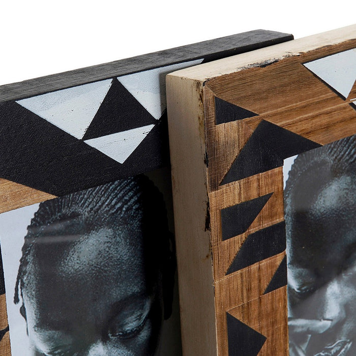 Fotorahmen DKD Home Decor Afrikaner Holz MDF (2 pcs) (18 x 2.7 x 23 cm)