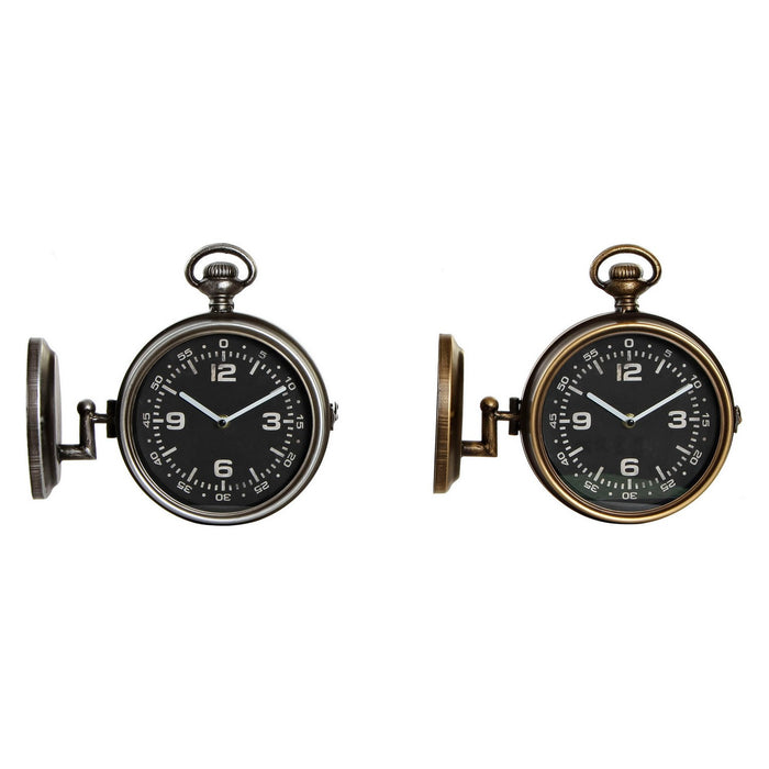 Wanduhr DKD Home Decor Tasche Eisen (2 pcs) (30 x 9.5 x 28 cm)