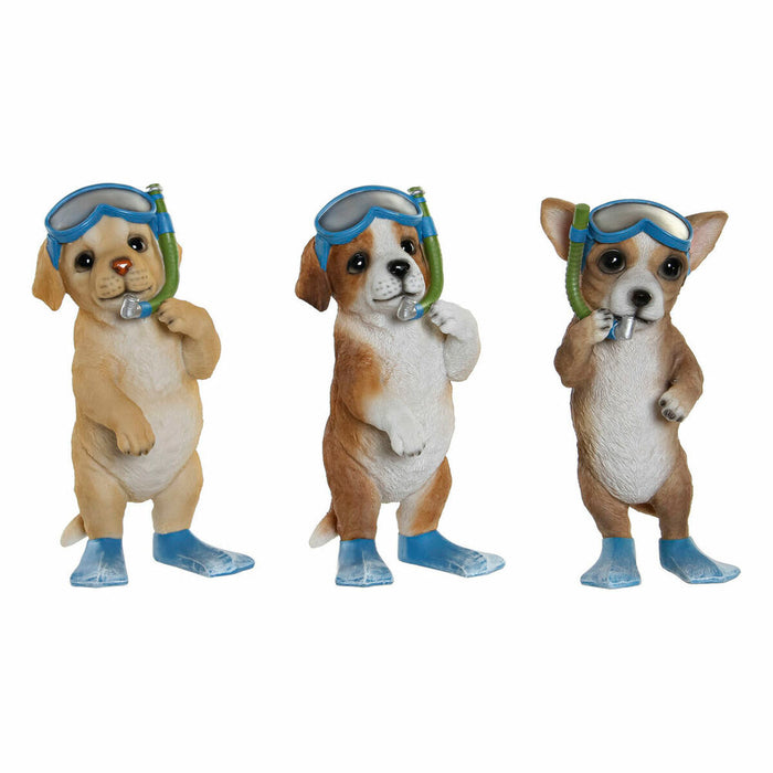 Deko-Figur DKD Home Decor Harz Hund (3 pcs) (11.5 x 11.5 x 23 cm)