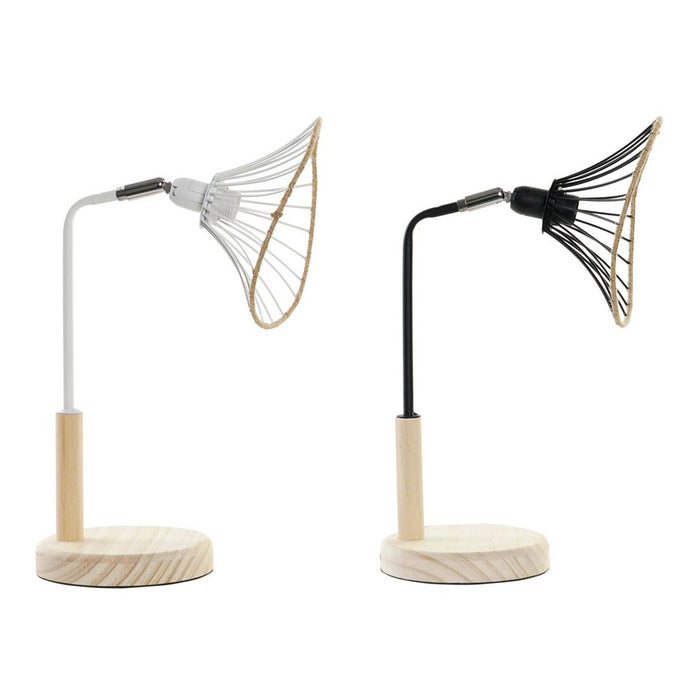 Tischlampe DKD Home Decor Weiß Schwarz Metall Schnur 25W 220 V (2 pcs)