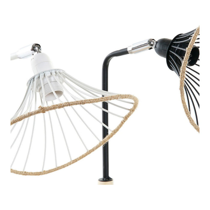 Tischlampe DKD Home Decor Weiß Schwarz Metall Schnur 25W 220 V (2 pcs)