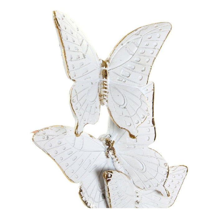 Deko-Figur DKD Home Decor Weiß Harz Schmetterling (10 x 10 x 34 cm)