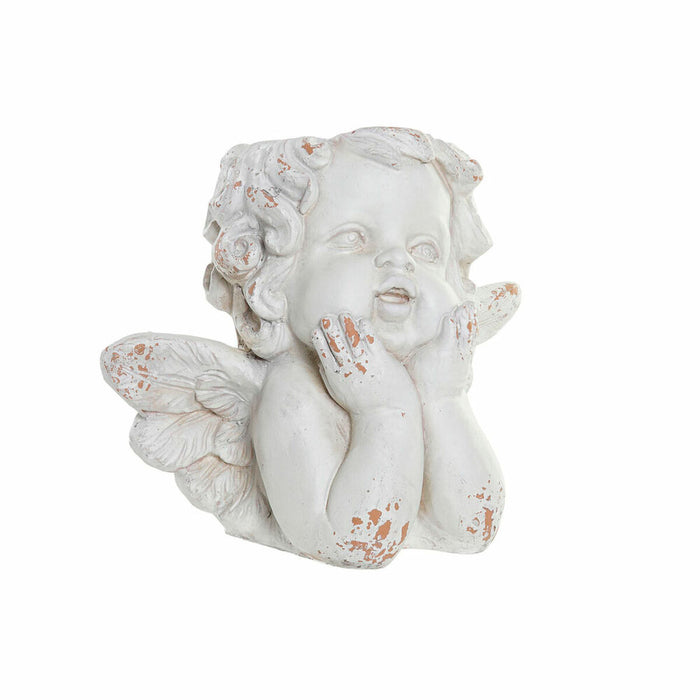 Blumentopf DKD Home Decor Fiberglas Weiß Engel (29 x 18 x 25 cm)