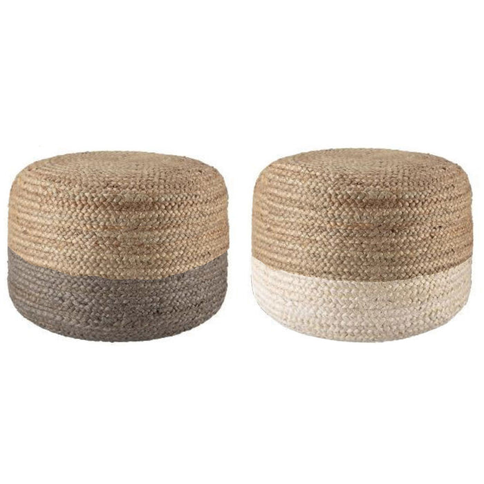 Puff DKD Home Decor Jute (40 x 40 x 30 cm) (2 pcs)