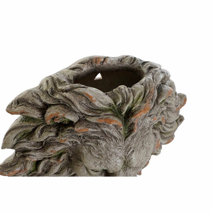 Blumentopf DKD Home Decor Fiberglas Grau Löwe (47 x 20 x 46 cm)