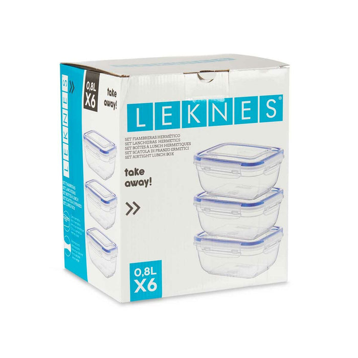 6 Lunchbox-Set Durchsichtig PP (800 ml) (6 pcs)