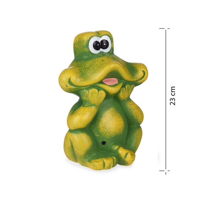 Dekorative Figur für den Garten Frosch aus Keramik grün (12,5 x 22,5 x 16 cm)