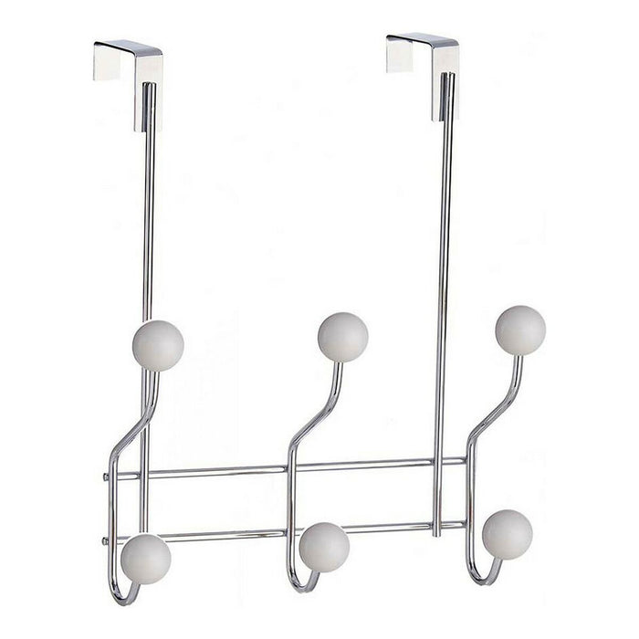 Jackenaufhänger für Türen Silberfarben Weiß Metall Kunststoff (10 x 22 x 26 cm)