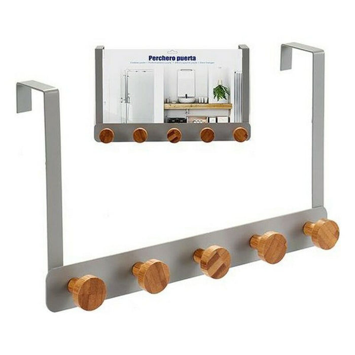 Jackenaufhänger für Türen Bambus (8,5 x 20 x 33,2 cm)