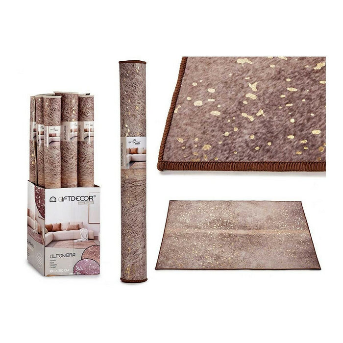 Teppich Braun Weiß Polyester (100 x 150 cm)