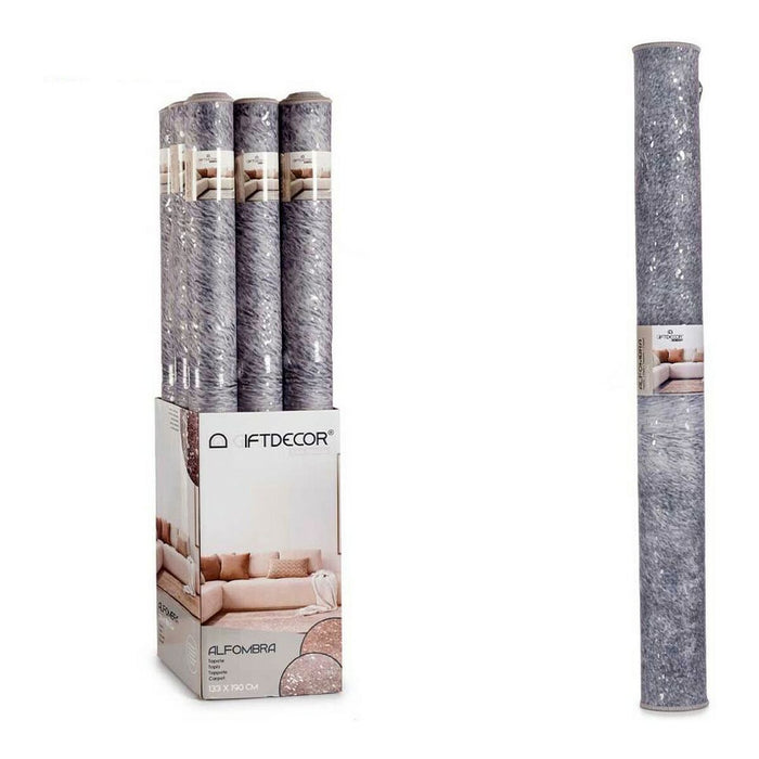 Teppich Grau Weiß Polyester