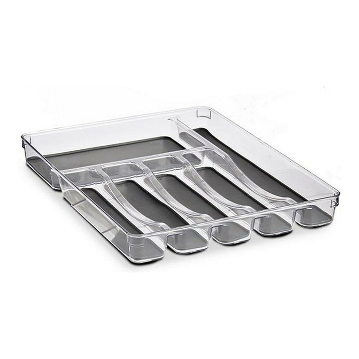 Schubladen-Organizer Grau Durchsichtig Kunststoff Silikon (32,3 x 4,5 x 40 cm)