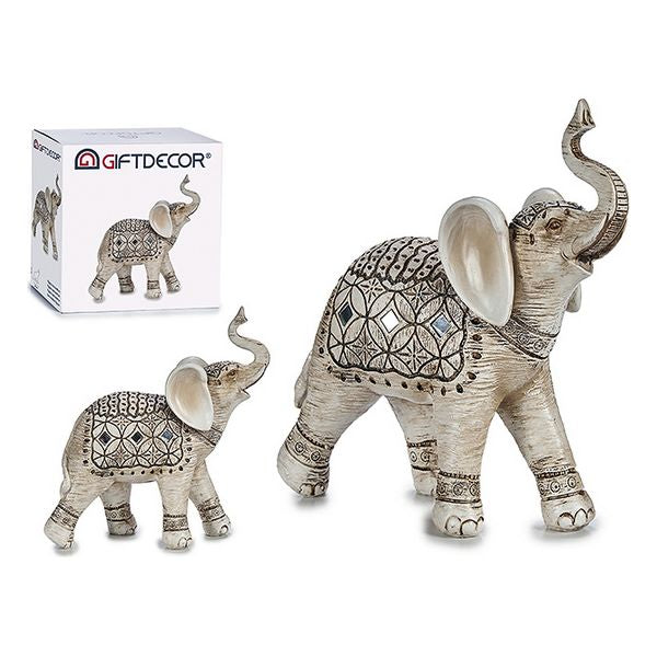 Elefant Weiß Harz (10 x 29 x 29 cm)