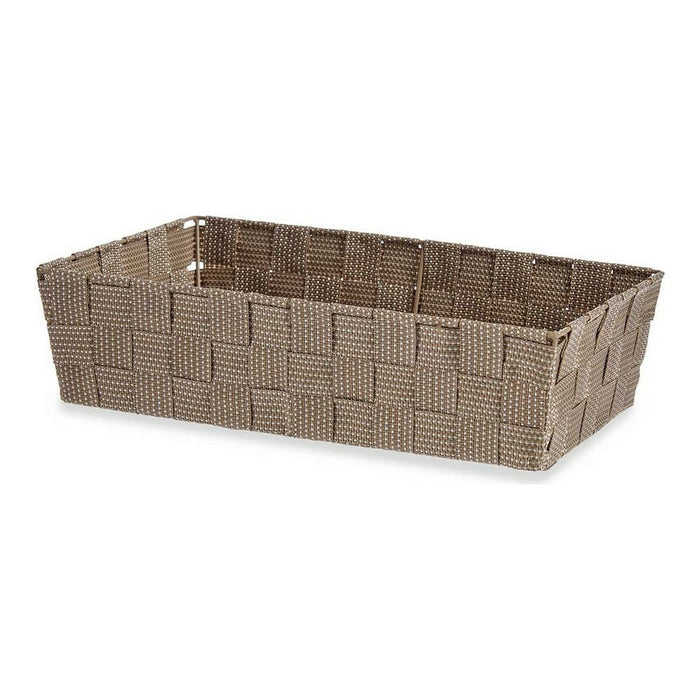Korb Stoff Geflochten natürlich Beige (21 x 8,5 x 34 cm)