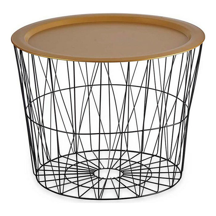 Couchtisch Schwarz Golden Metall (42 x 35 x 42 cm)