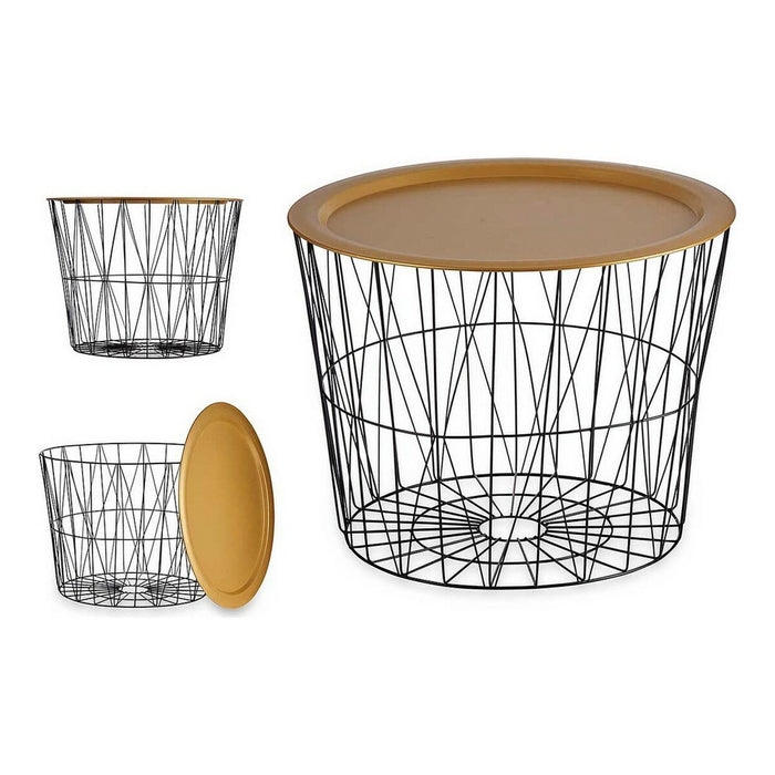Couchtisch Schwarz Golden Metall (42 x 35 x 42 cm)